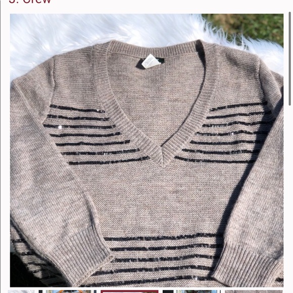 Alpaca Wool Blend - Sequin Striped Sweater - M - Picture 13 of 15
